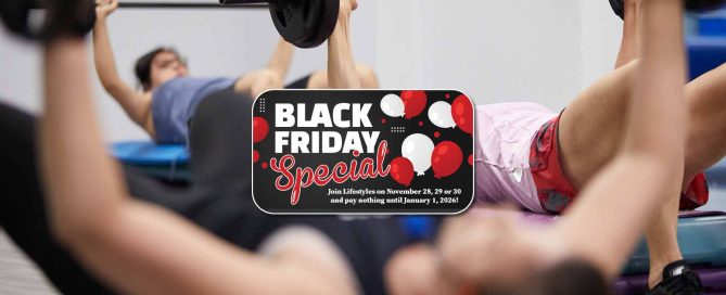 fitness class doing bench press with weights