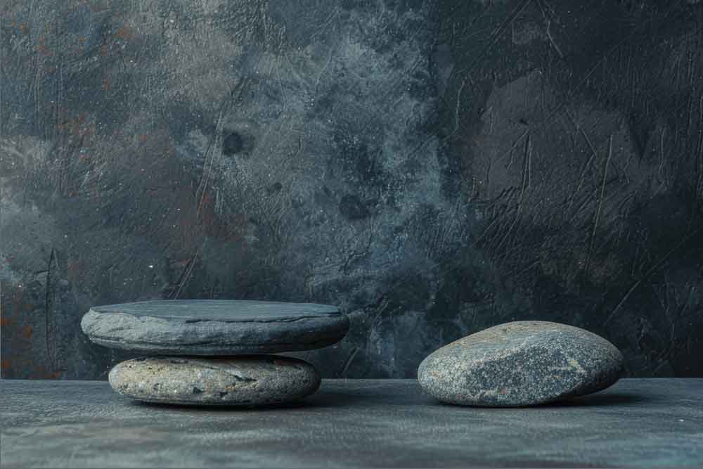 Photo of three gray rocks