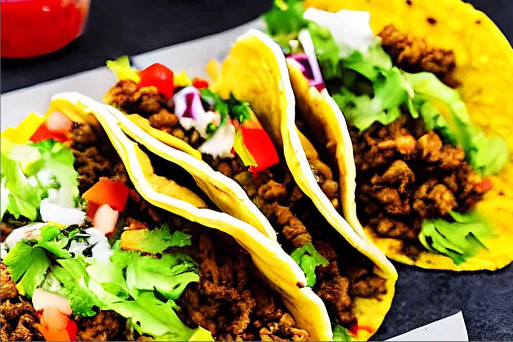 a trio of tacos